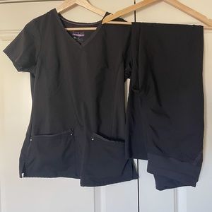 Healing Hands Purple Label Yoga Scrub Set Black S